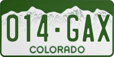 CO license plate 014GAX