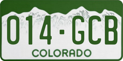 CO license plate 014GCB