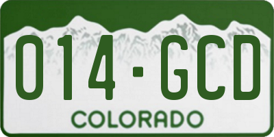 CO license plate 014GCD