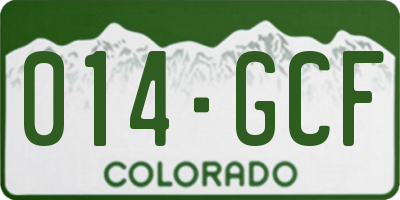 CO license plate 014GCF