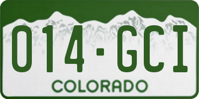 CO license plate 014GCI