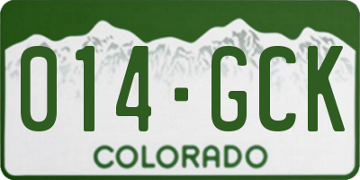 CO license plate 014GCK