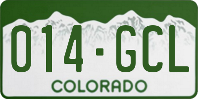 CO license plate 014GCL