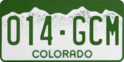 CO license plate 014GCM