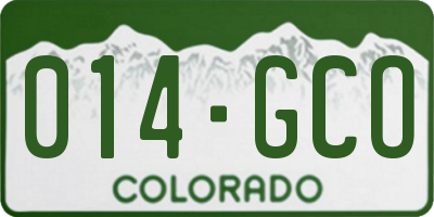 CO license plate 014GCO