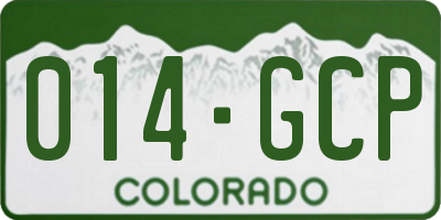 CO license plate 014GCP