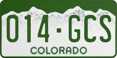 CO license plate 014GCS