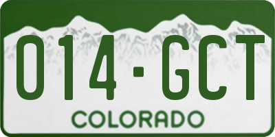 CO license plate 014GCT