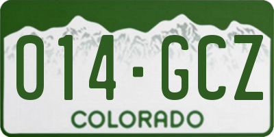 CO license plate 014GCZ