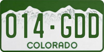 CO license plate 014GDD