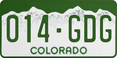 CO license plate 014GDG