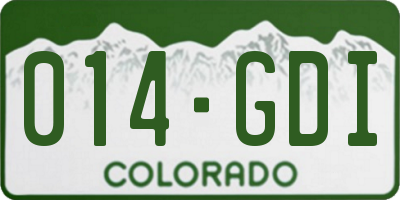 CO license plate 014GDI
