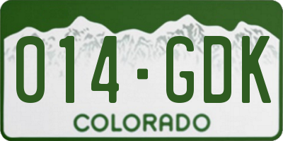 CO license plate 014GDK