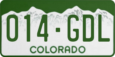 CO license plate 014GDL
