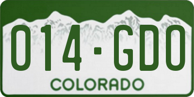 CO license plate 014GDO