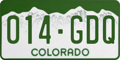 CO license plate 014GDQ