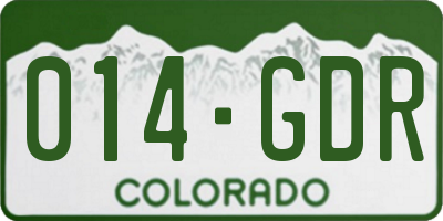 CO license plate 014GDR