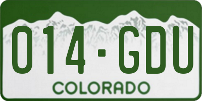 CO license plate 014GDU