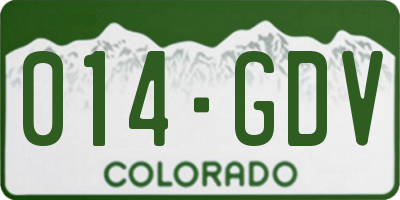 CO license plate 014GDV