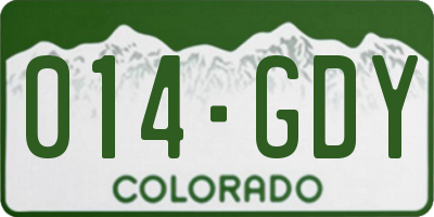 CO license plate 014GDY