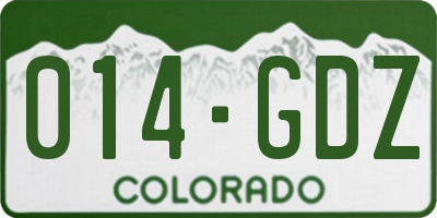 CO license plate 014GDZ