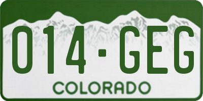 CO license plate 014GEG