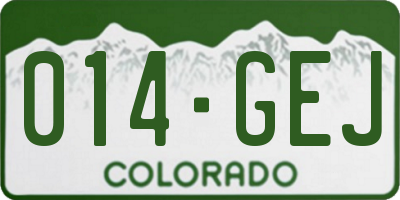 CO license plate 014GEJ