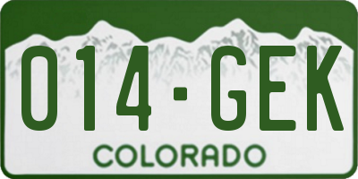 CO license plate 014GEK