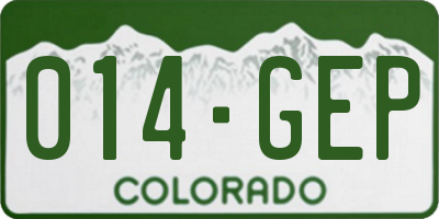 CO license plate 014GEP