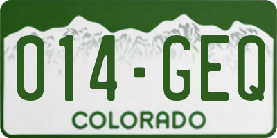 CO license plate 014GEQ