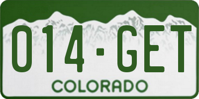 CO license plate 014GET