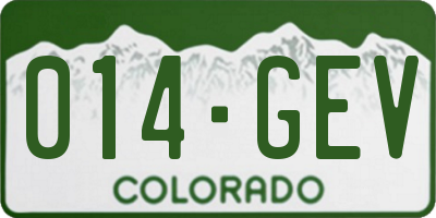 CO license plate 014GEV