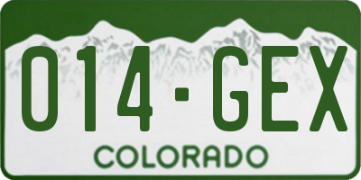 CO license plate 014GEX