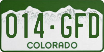 CO license plate 014GFD