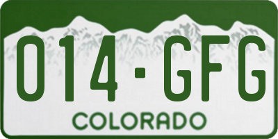 CO license plate 014GFG