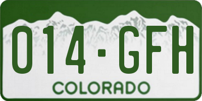 CO license plate 014GFH