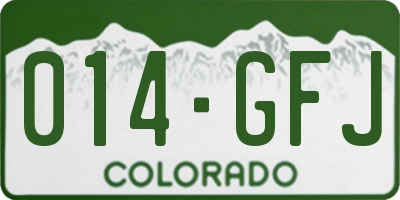 CO license plate 014GFJ
