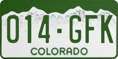 CO license plate 014GFK