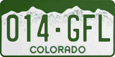 CO license plate 014GFL
