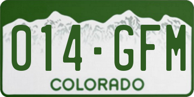 CO license plate 014GFM