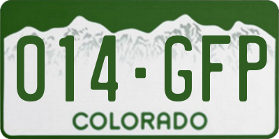 CO license plate 014GFP