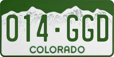 CO license plate 014GGD