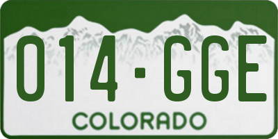 CO license plate 014GGE