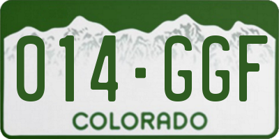 CO license plate 014GGF