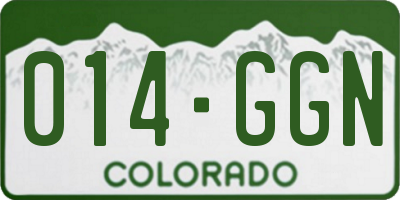 CO license plate 014GGN