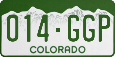 CO license plate 014GGP