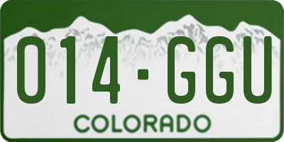 CO license plate 014GGU