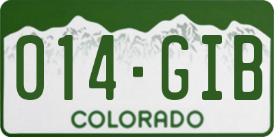 CO license plate 014GIB