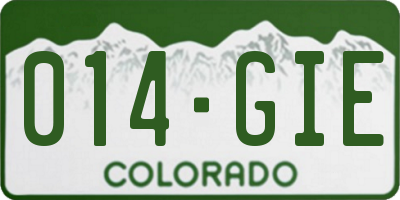 CO license plate 014GIE