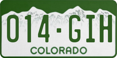 CO license plate 014GIH